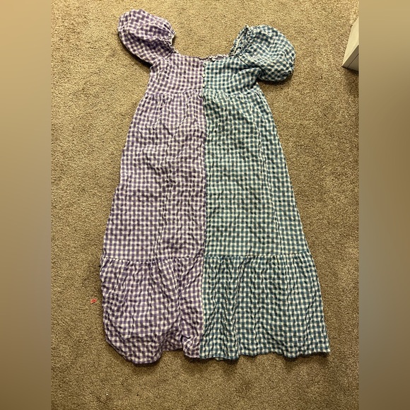 URBAN OUTFITTERS Gingham Plaid Bohemian Daisy Street Milkmaid Midi Dress SIZE L - Picture 14 of 16